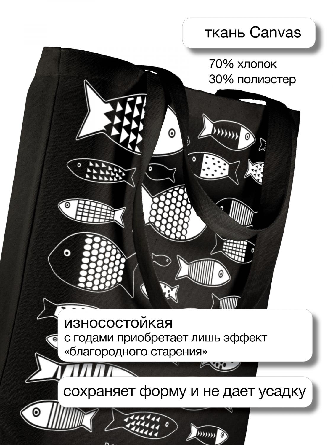 СУМКА-ШОППЕР BLACK "ОКЕАНАРИУМ" 34х36 см