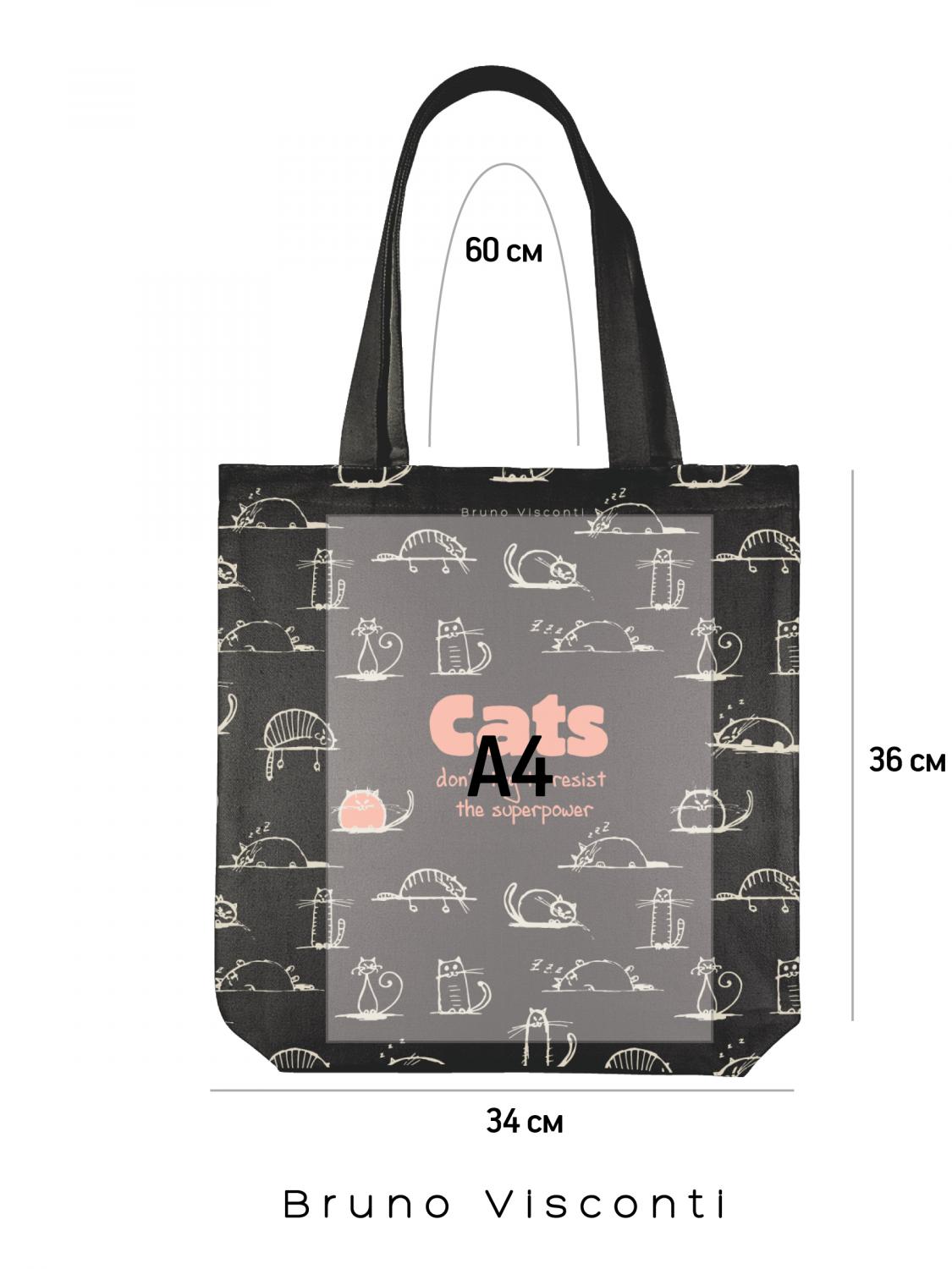 СУМКА-ШОППЕР BLACK "TOON TOWN.CATS" 34х36 см
