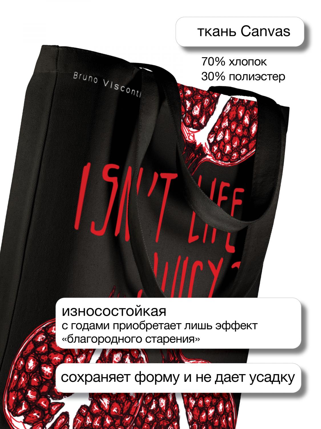 СУМКА-ШОППЕР BLACK "FRESH & FRUITY.ГРАНАТ" 34х36 см