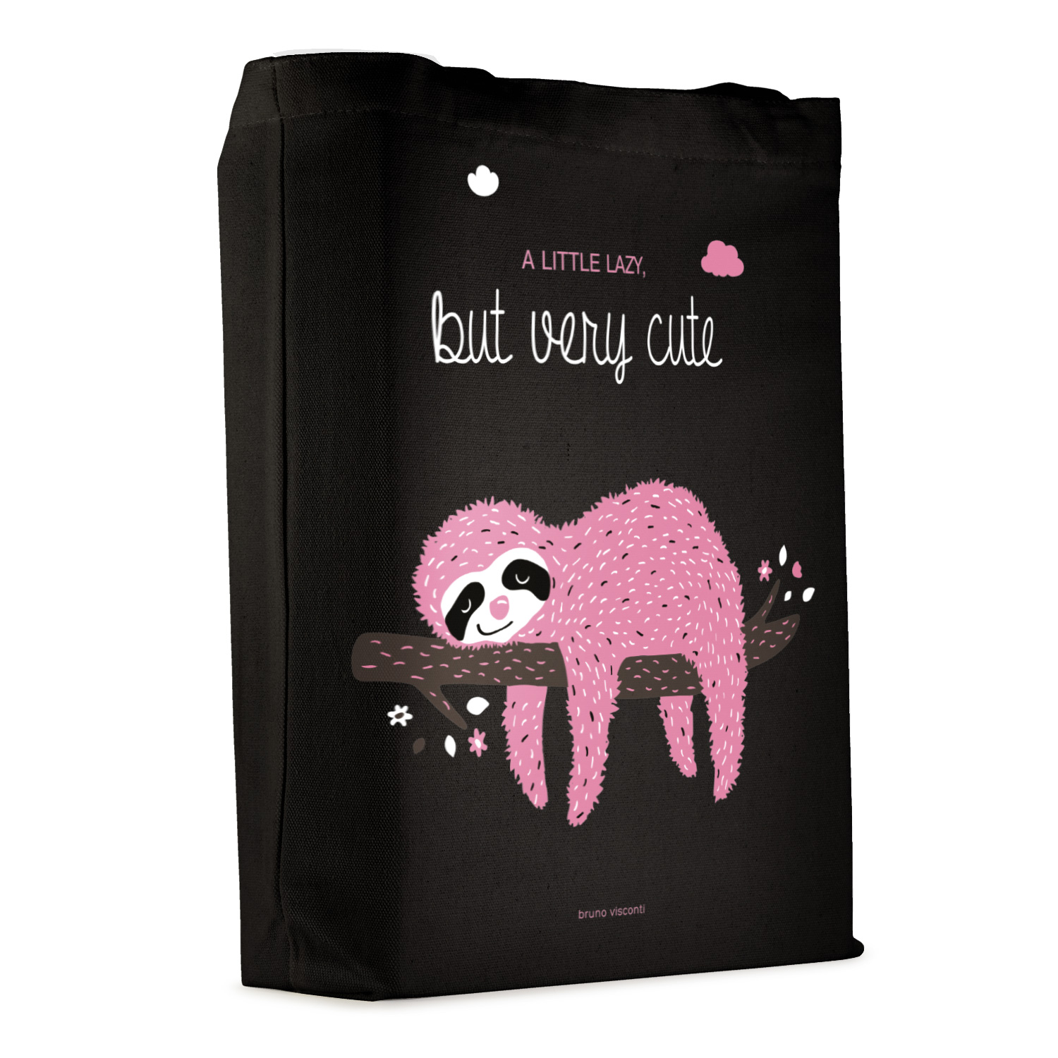 СУМКА-ШОППЕР BLACK "PINK SLOTH" 34х36 см