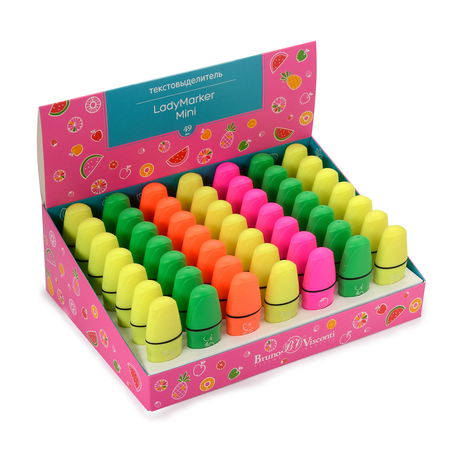 ТЕКСТОВЫДЕЛИТЕЛЬ "LadyMarker Mini", ЖЕЛТЫЙ/ЗЕЛЕНЫЙ/РОЗОВЫЙ/ОРАНЖЕВЫЙ В ДИСПЛЕЕ