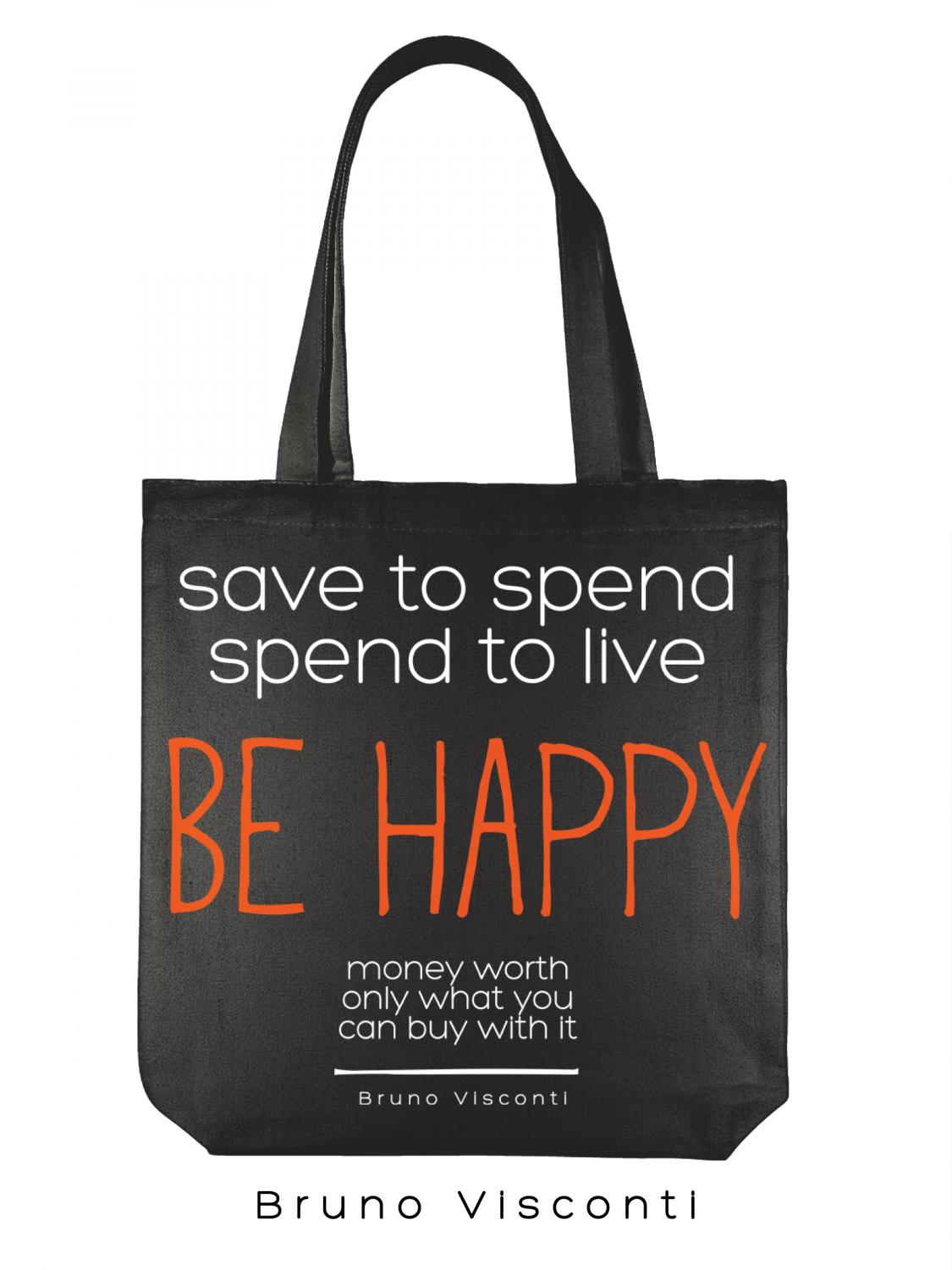 СУМКА-ШОППЕР BLACK "BE HAPPY" 34х36 см