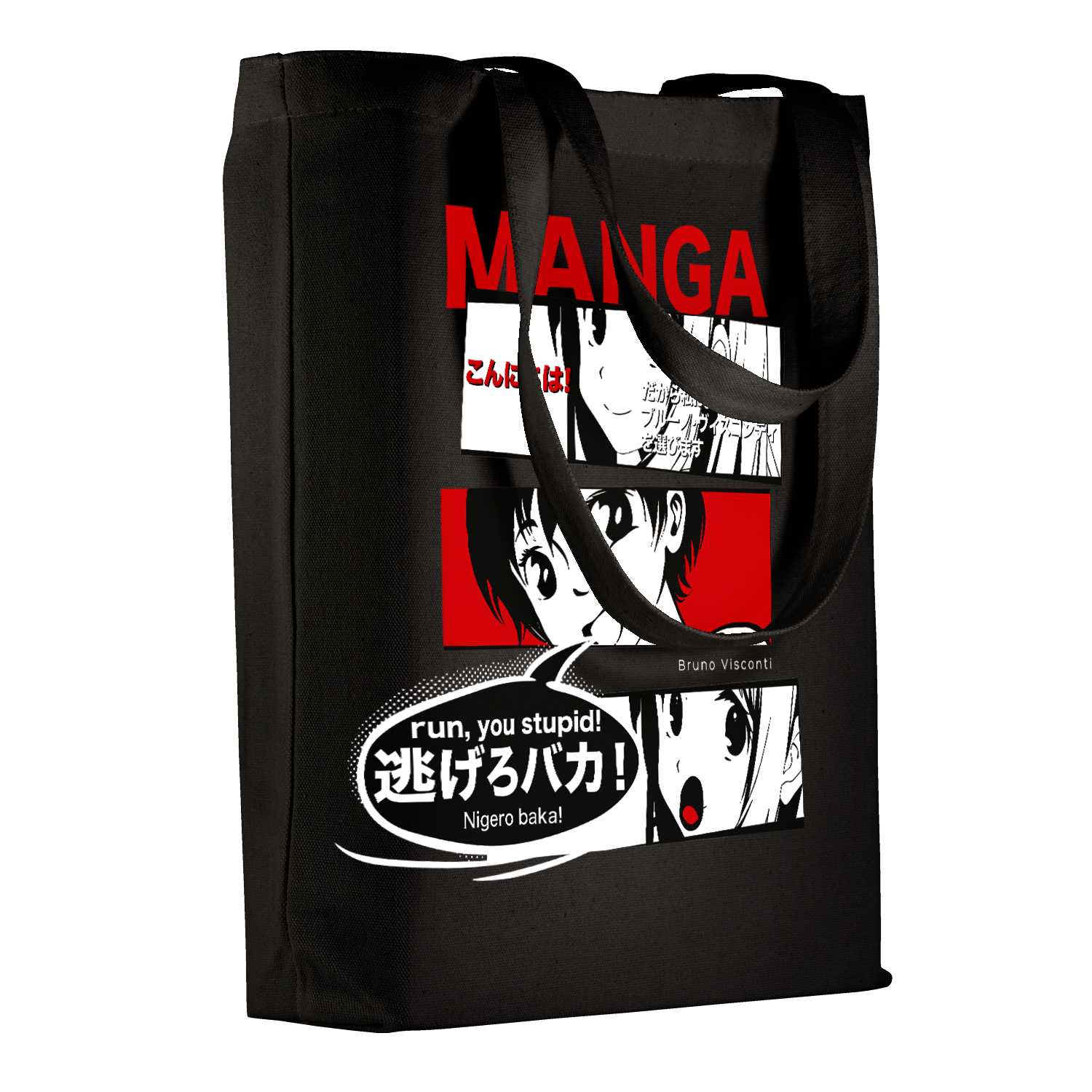 СУМКА-ШОППЕР BLACK "MANGA ANIME" 34х36 см