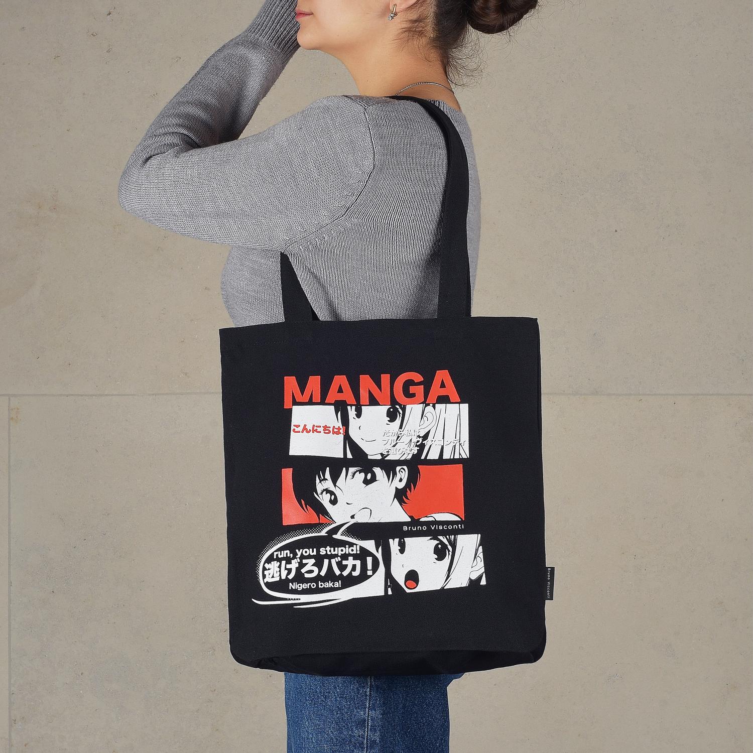 СУМКА-ШОППЕР BLACK "MANGA ANIME" 34х36 см
