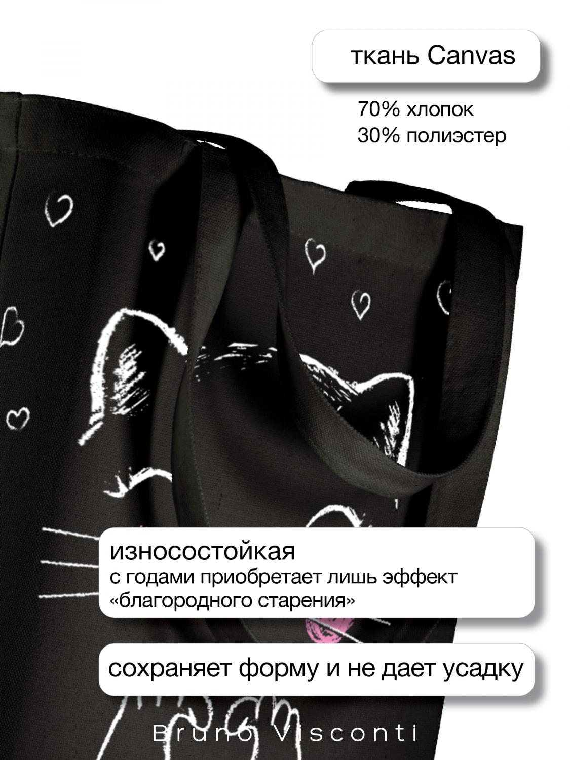 СУМКА-ШОППЕР BLACK "ЭТО ЛЮБОВЬ!" 34х36 см