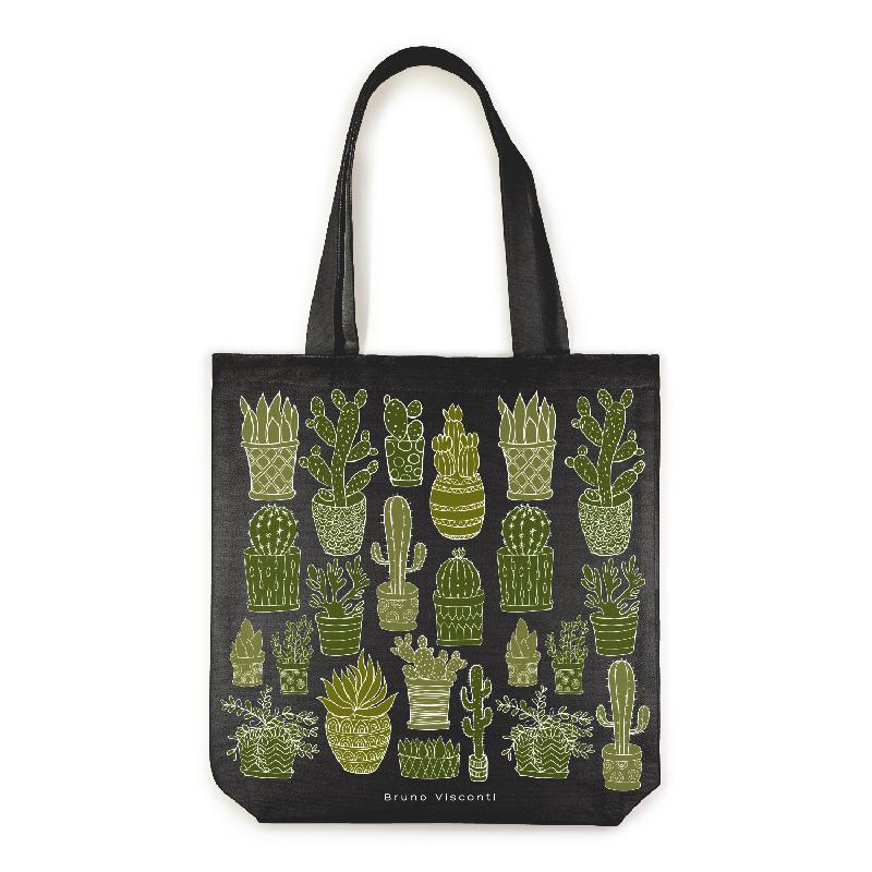 СУМКА-ШОППЕР BLACK "КАКТУСЫ" 34х36 см