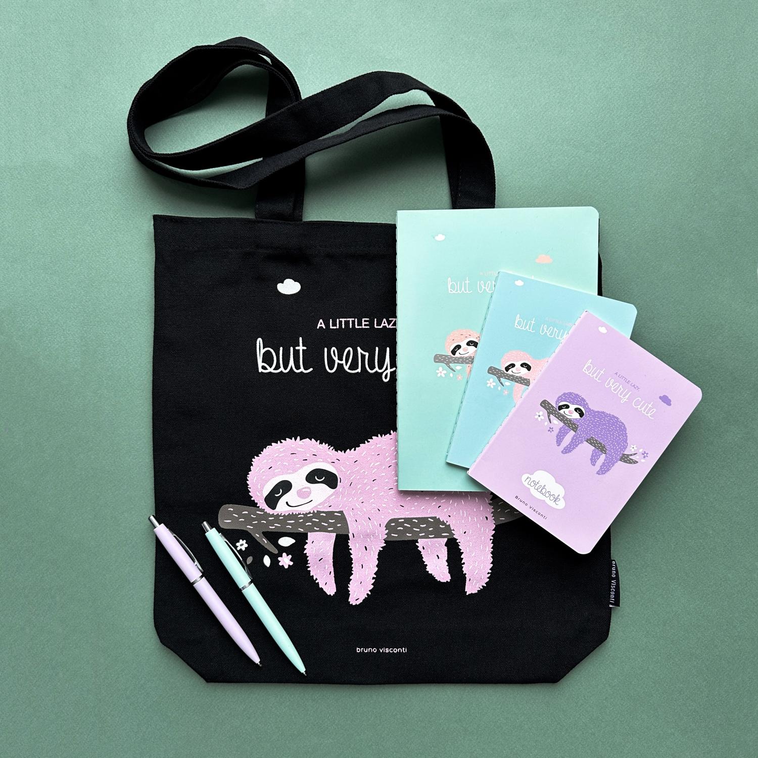 СУМКА-ШОППЕР BLACK "PINK SLOTH" 34х36 см