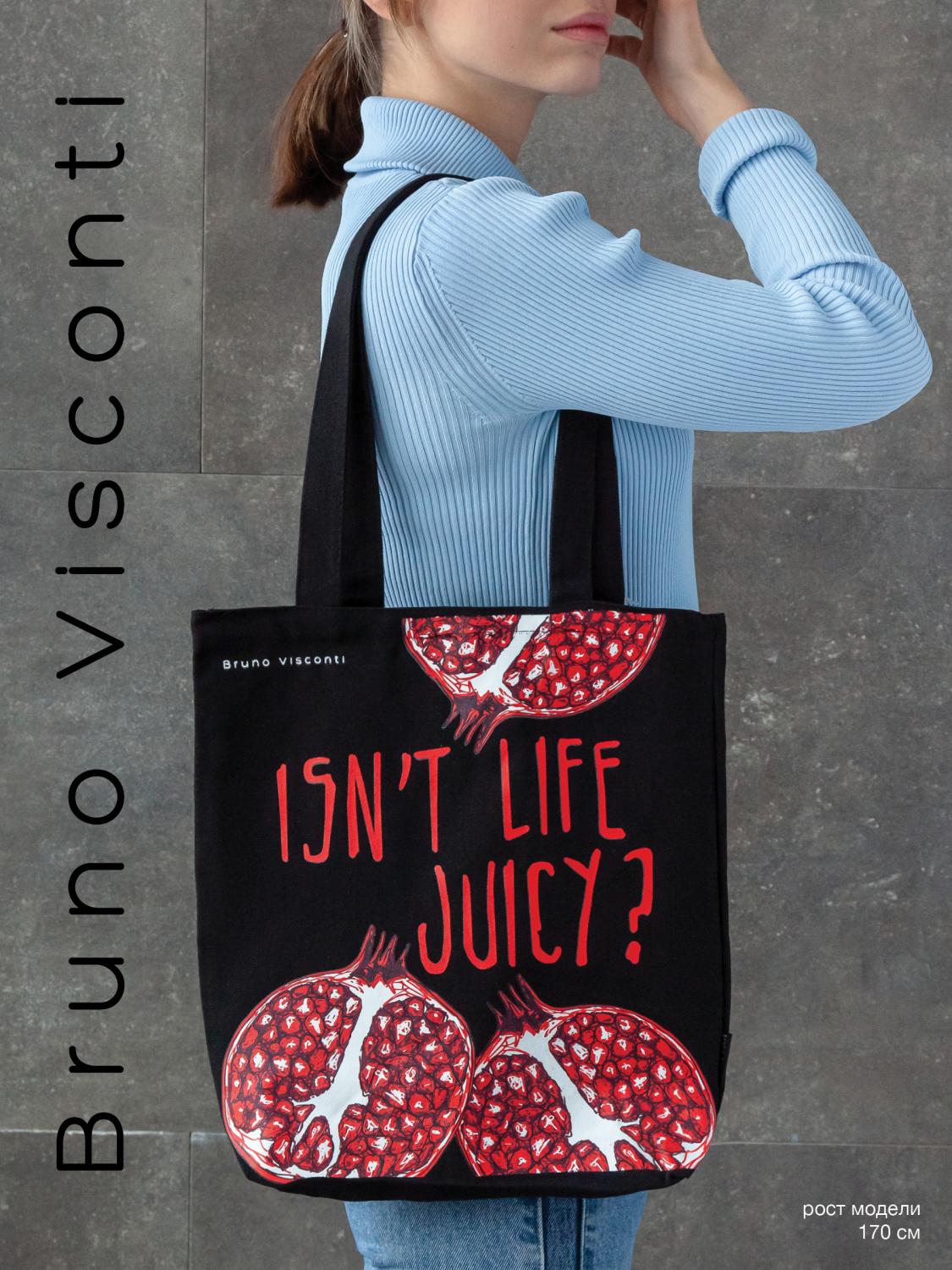 СУМКА-ШОППЕР BLACK "FRESH & FRUITY.ГРАНАТ" 34х36 см