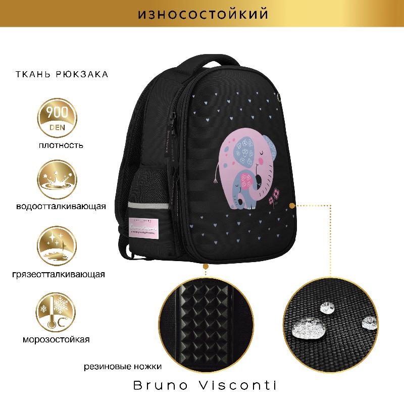 РЮКЗАК-КАПСУЛА ЧЕРНЫЙ С ЭРГОНОМИЧНОЙ СПИНКОЙ "МИЛЫЙ СЛОНИК"