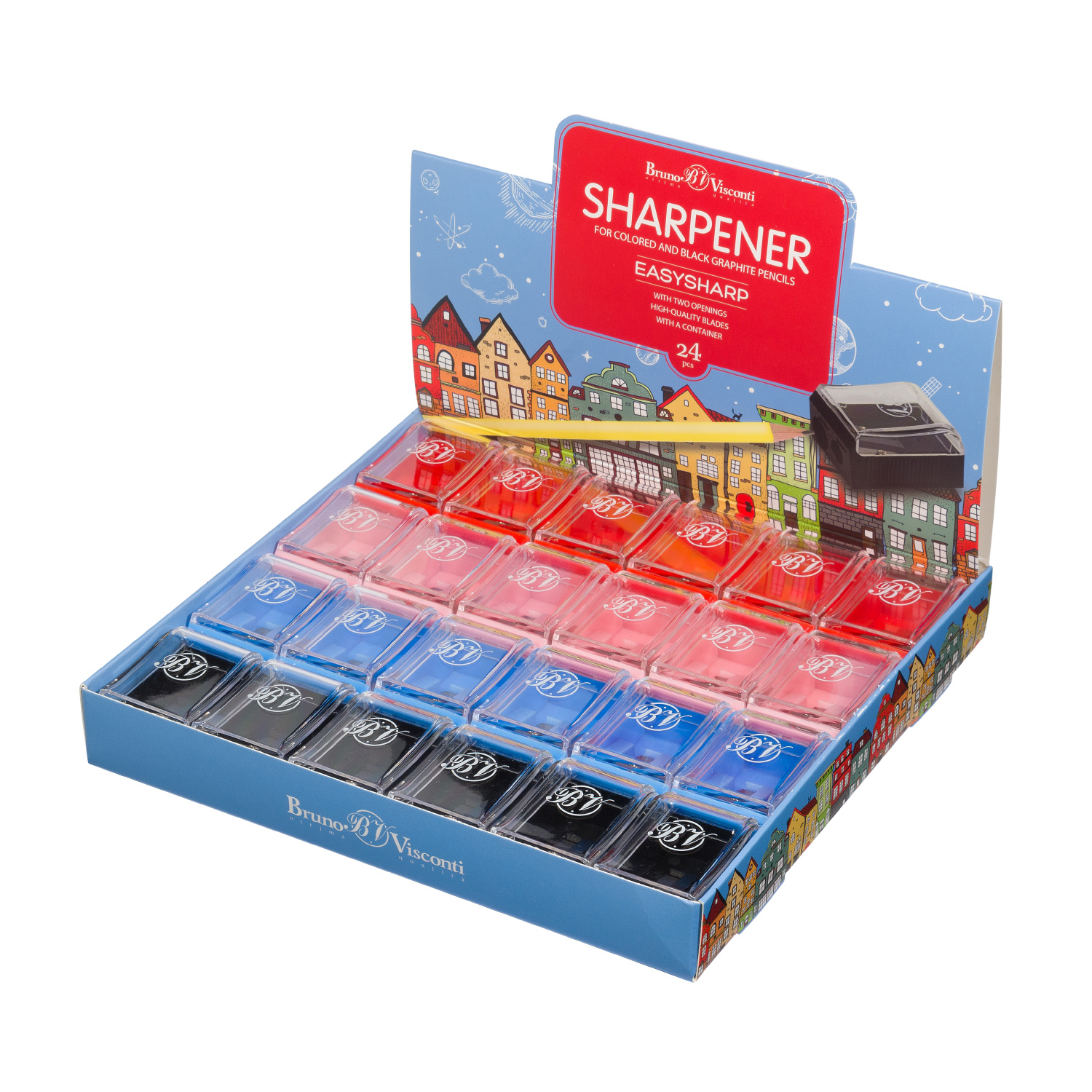 ТОЧИЛКА С КОНТЕЙНЕРОМ  2 ОТВЕРСТИЯ "EASYSHARP" CLASSIC (4 ВИДА)