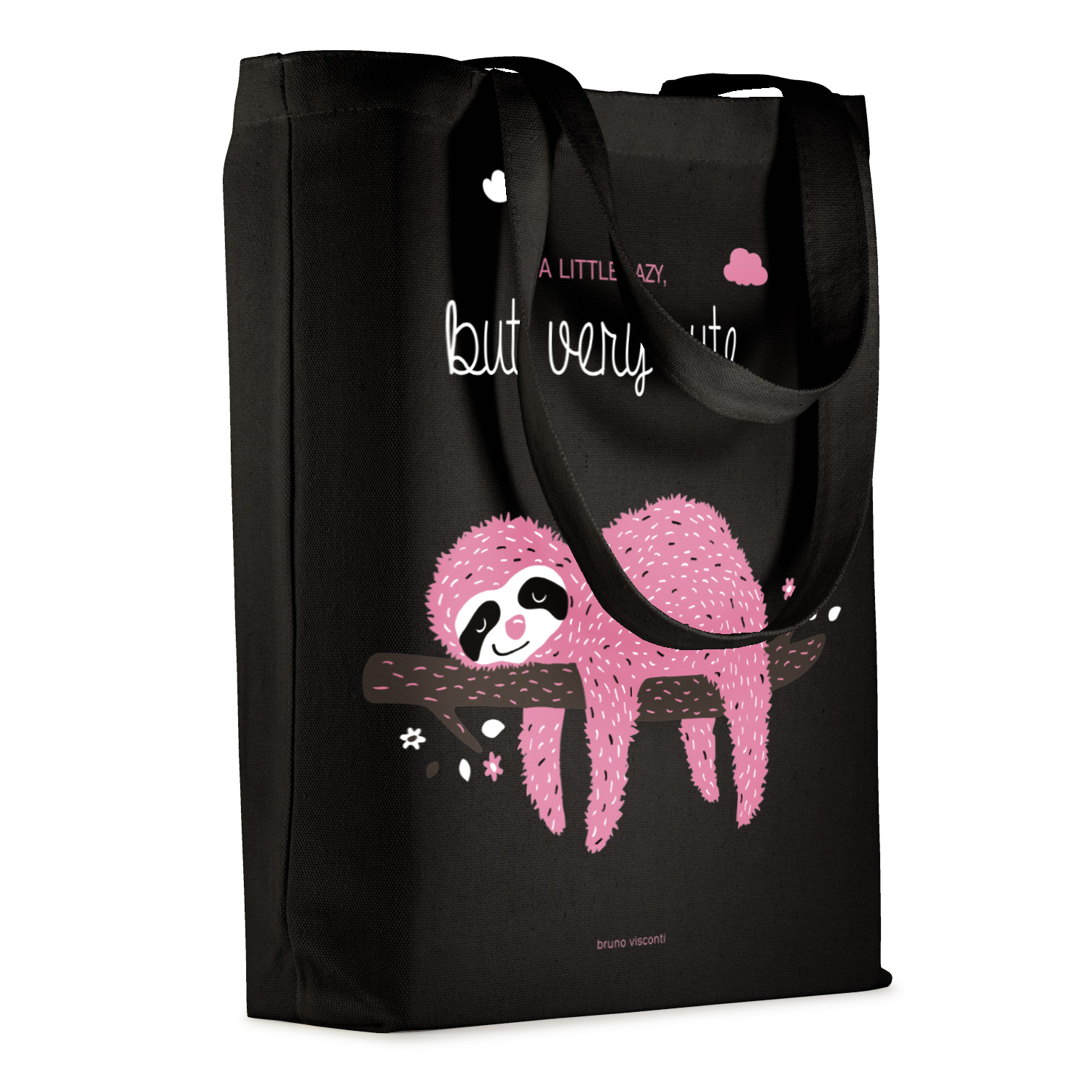 СУМКА-ШОППЕР BLACK "PINK SLOTH" 34х36 см
