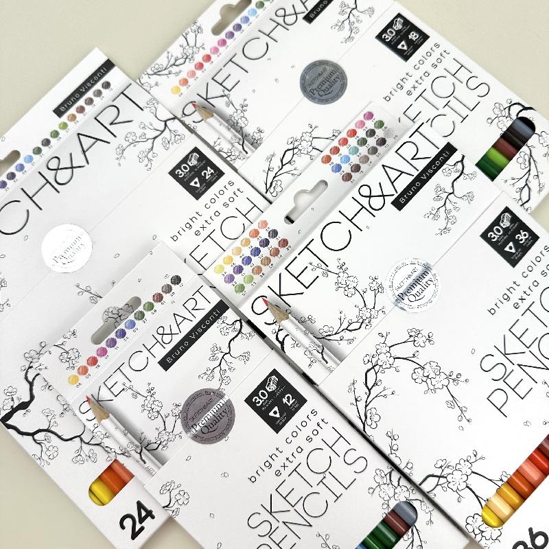 СКЕТЧ КАРАНДАШИ ЦВЕТНЫЕ "SKETCH&ART", 12 ЦВ.