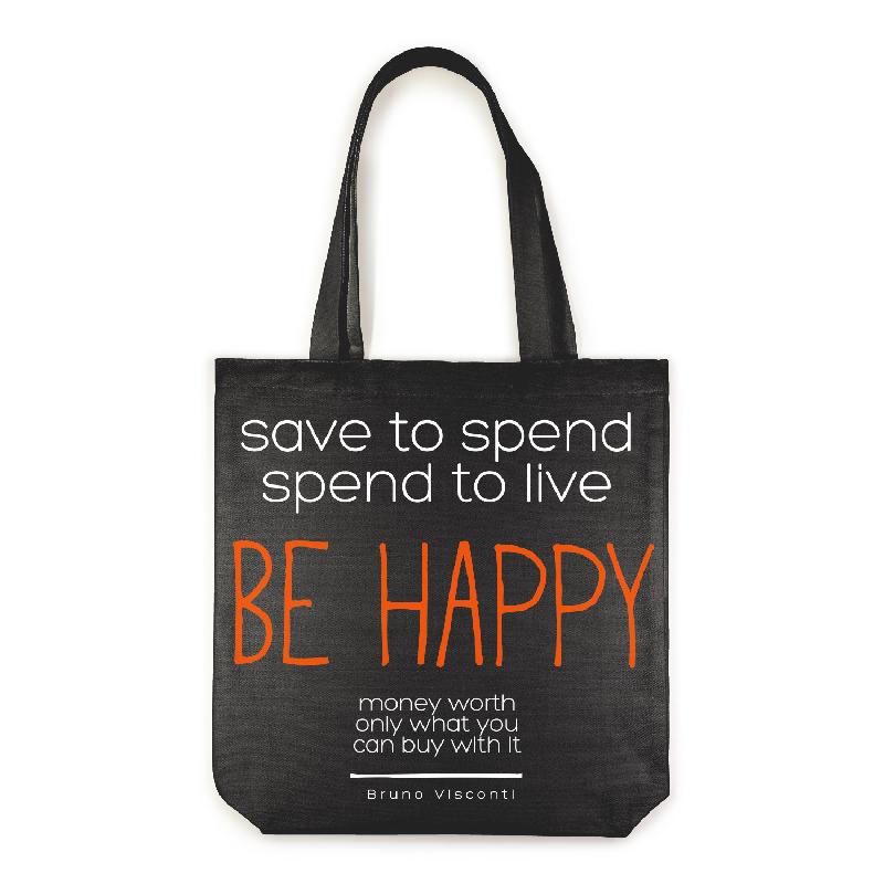 СУМКА-ШОППЕР BLACK "BE HAPPY" 34х36 см