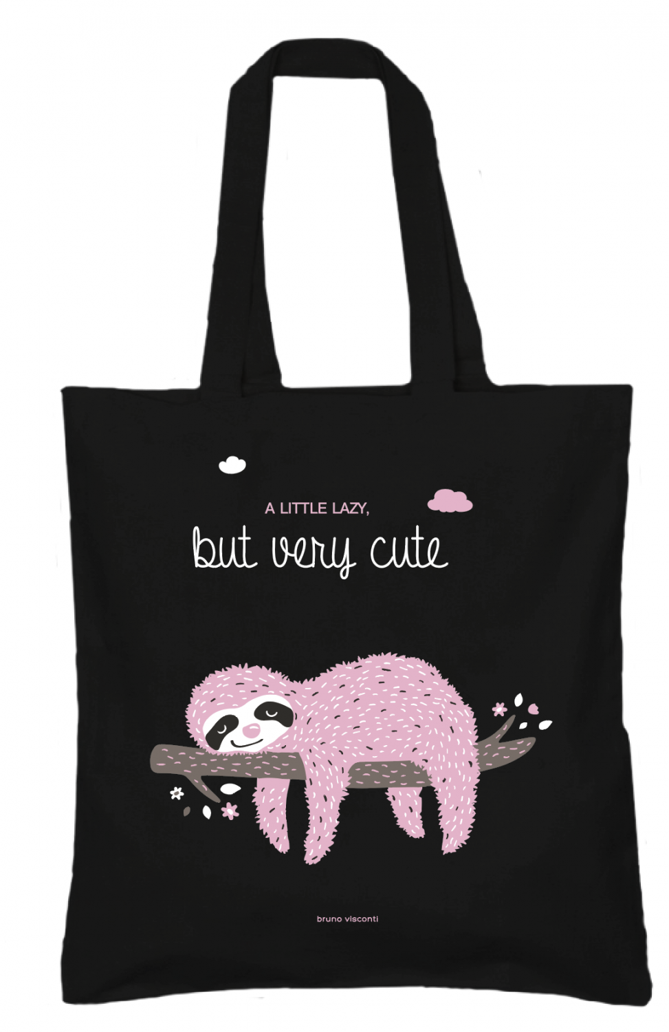 СУМКА-ШОППЕР BLACK "PINK SLOTH" 34х36 см