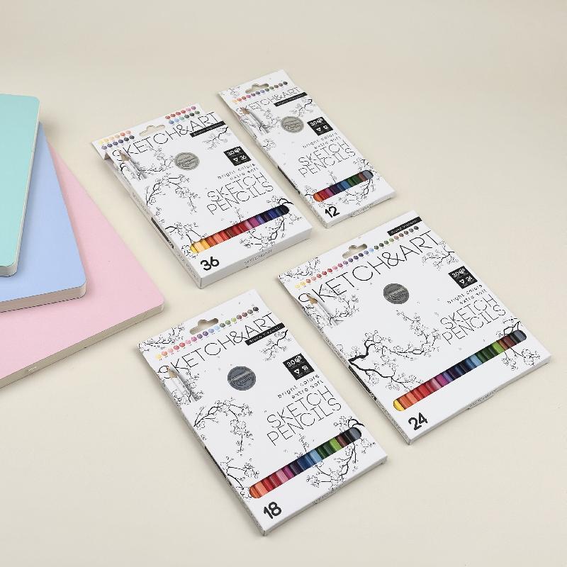 СКЕТЧ КАРАНДАШИ ЦВЕТНЫЕ "SKETCH&ART", 12 ЦВ.