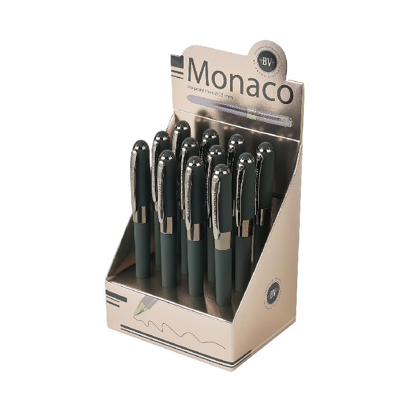 картинка РУЧКА "MONACO.VERDE" ШАРИКОВАЯ 0.5 ММ, СИНЯЯ (ЗЕЛЕНЫЙ КОРПУС,ФУРНИТУРА-ВОРОНЕНАЯ СТАЛЬ) от бренда Bruno Visconti