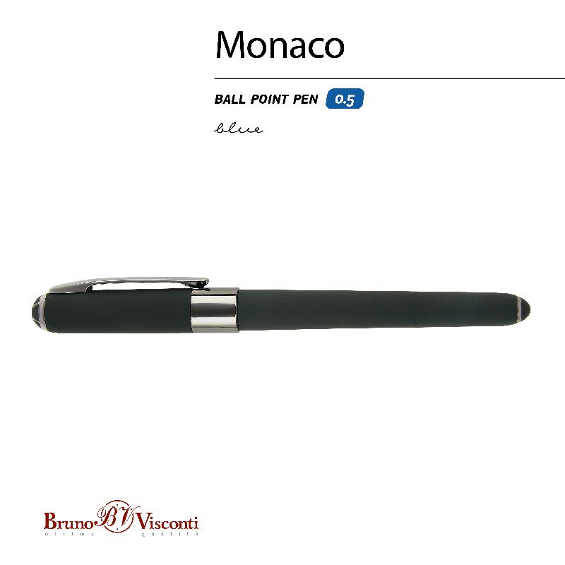 картинка РУЧКА "MONACO.VERDE" ШАРИКОВАЯ 0.5 ММ, СИНЯЯ (ЗЕЛЕНЫЙ КОРПУС,ФУРНИТУРА-ВОРОНЕНАЯ СТАЛЬ) от бренда Bruno Visconti