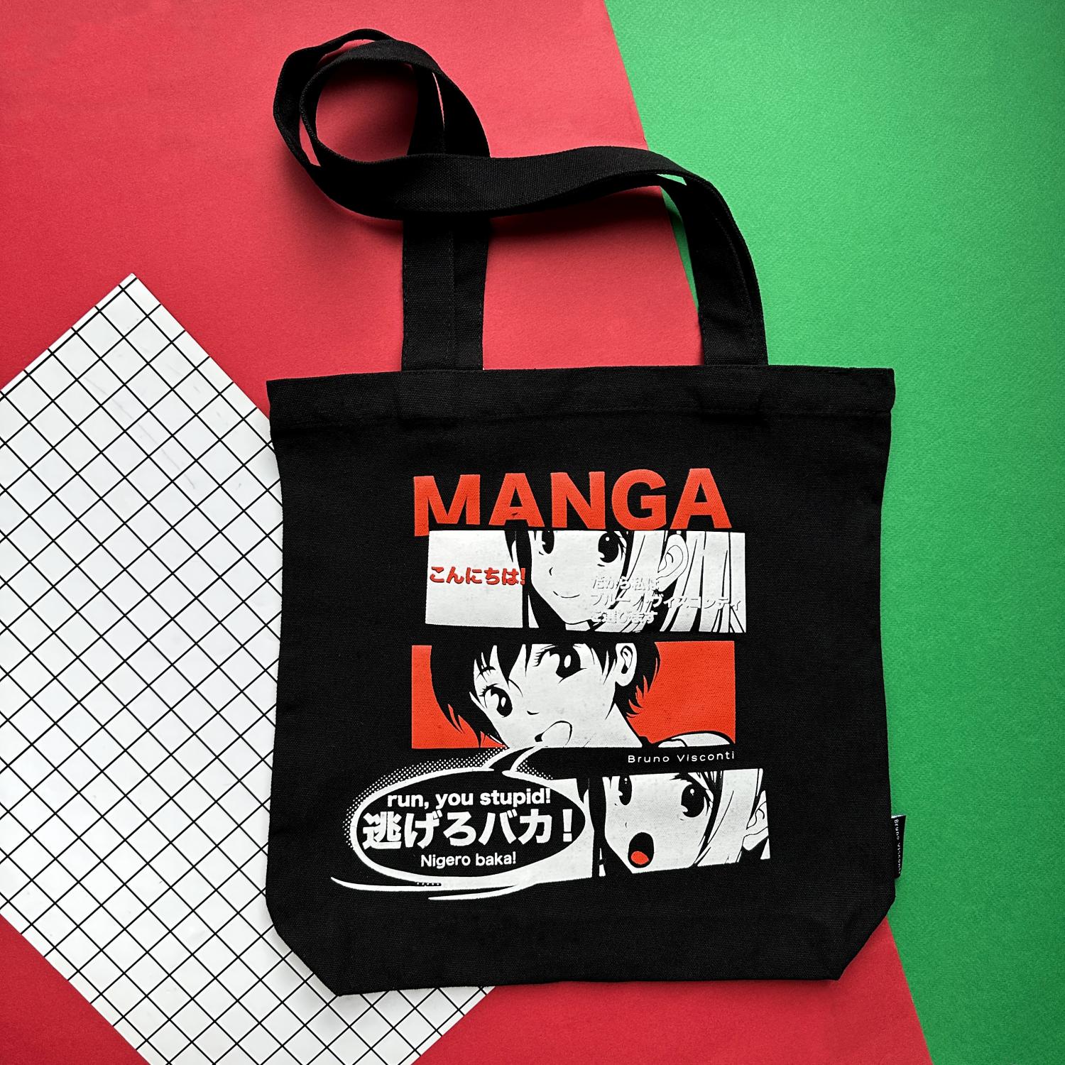 СУМКА-ШОППЕР BLACK "MANGA ANIME" 34х36 см