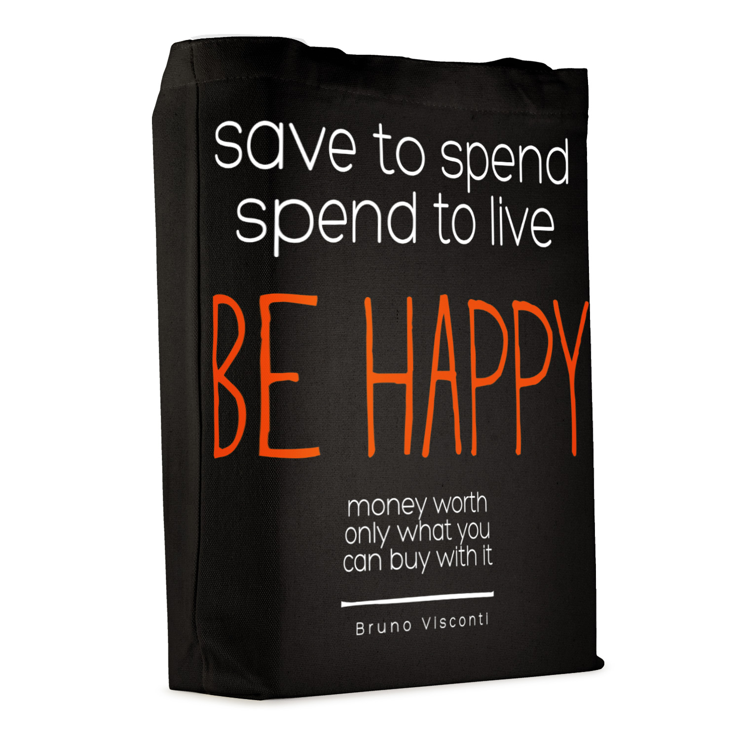 СУМКА-ШОППЕР BLACK "BE HAPPY" 34х36 см