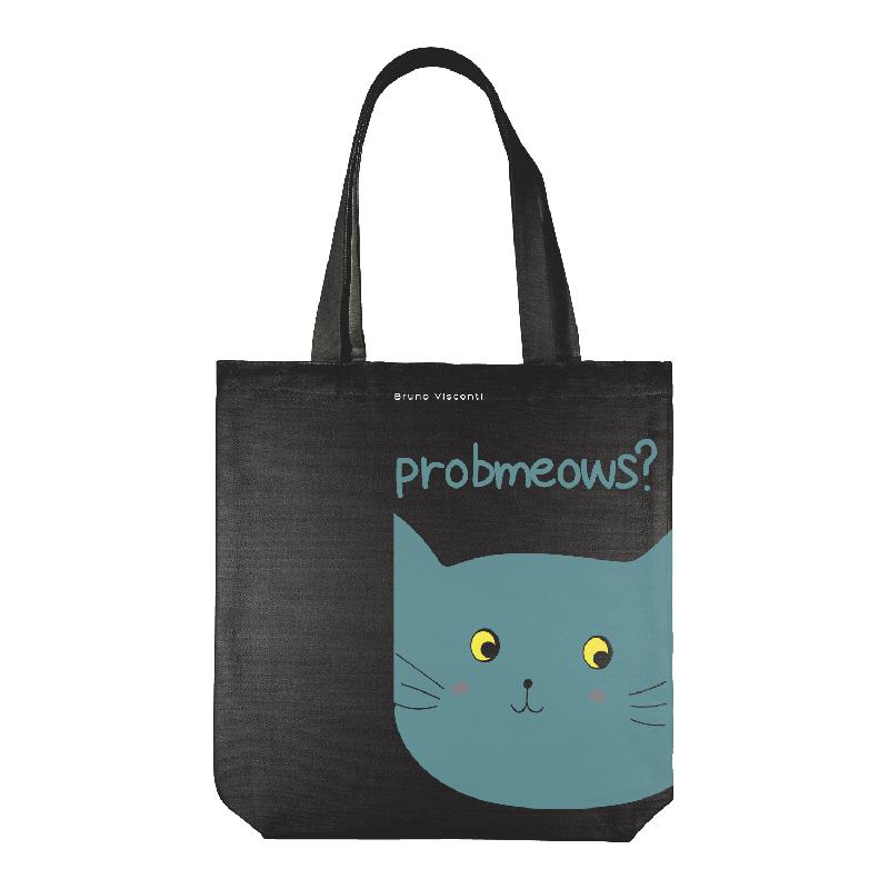 СУМКА-ШОППЕР BLACK "PROBMEOWS" 34х36 см