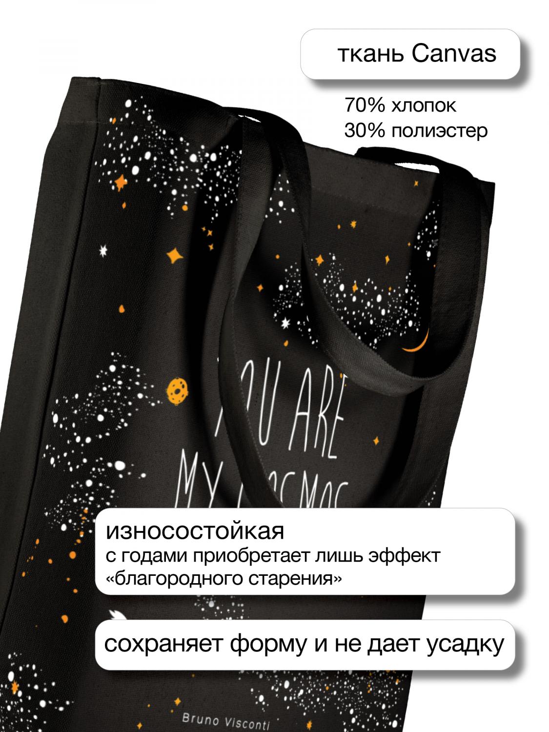 СУМКА-ШОППЕР BLACK "ТВОЙ МИР" 34х36 см