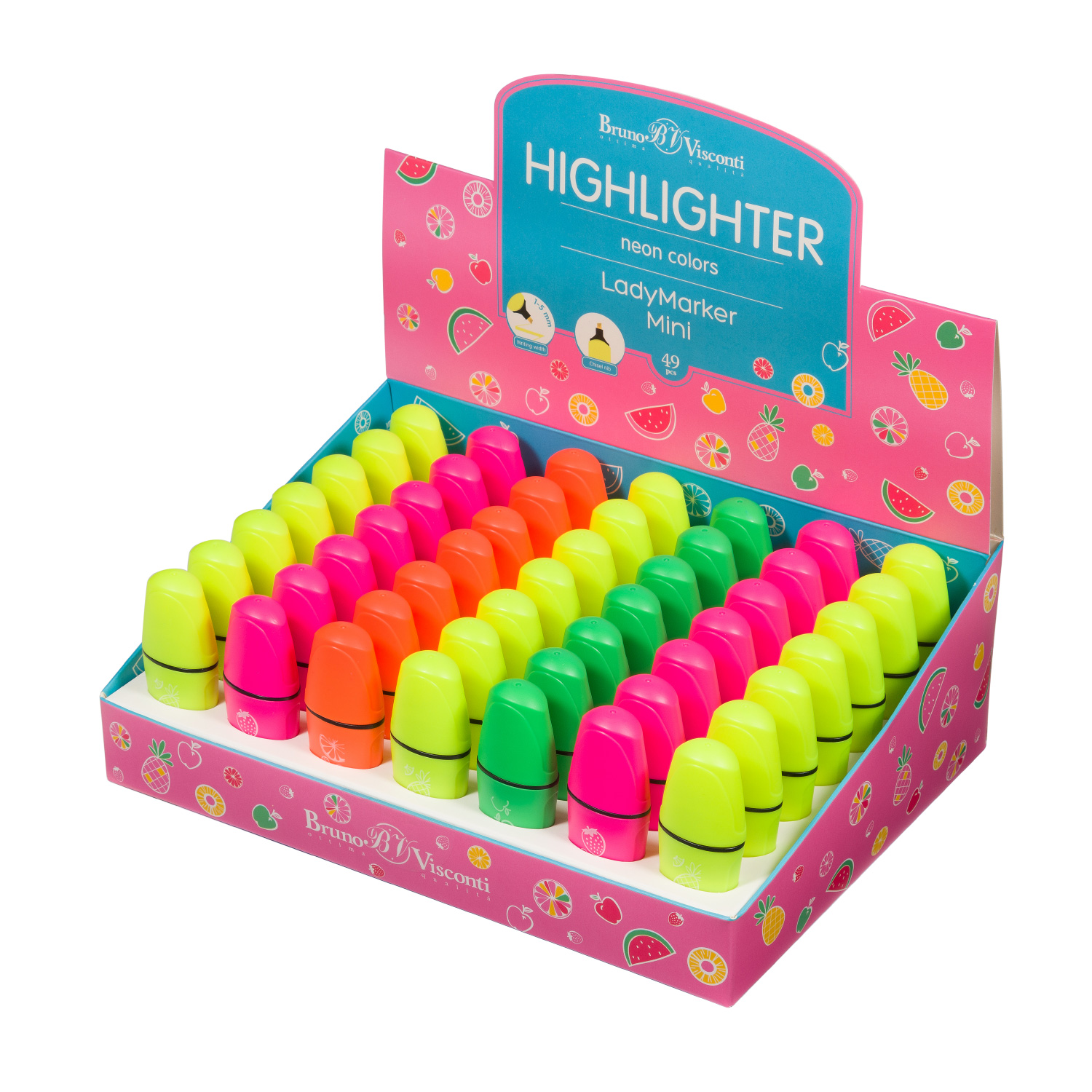 ТЕКСТОВЫДЕЛИТЕЛЬ "LadyMarker Mini", ЖЕЛТЫЙ/ЗЕЛЕНЫЙ/РОЗОВЫЙ/ОРАНЖЕВЫЙ В ДИСПЛЕЕ