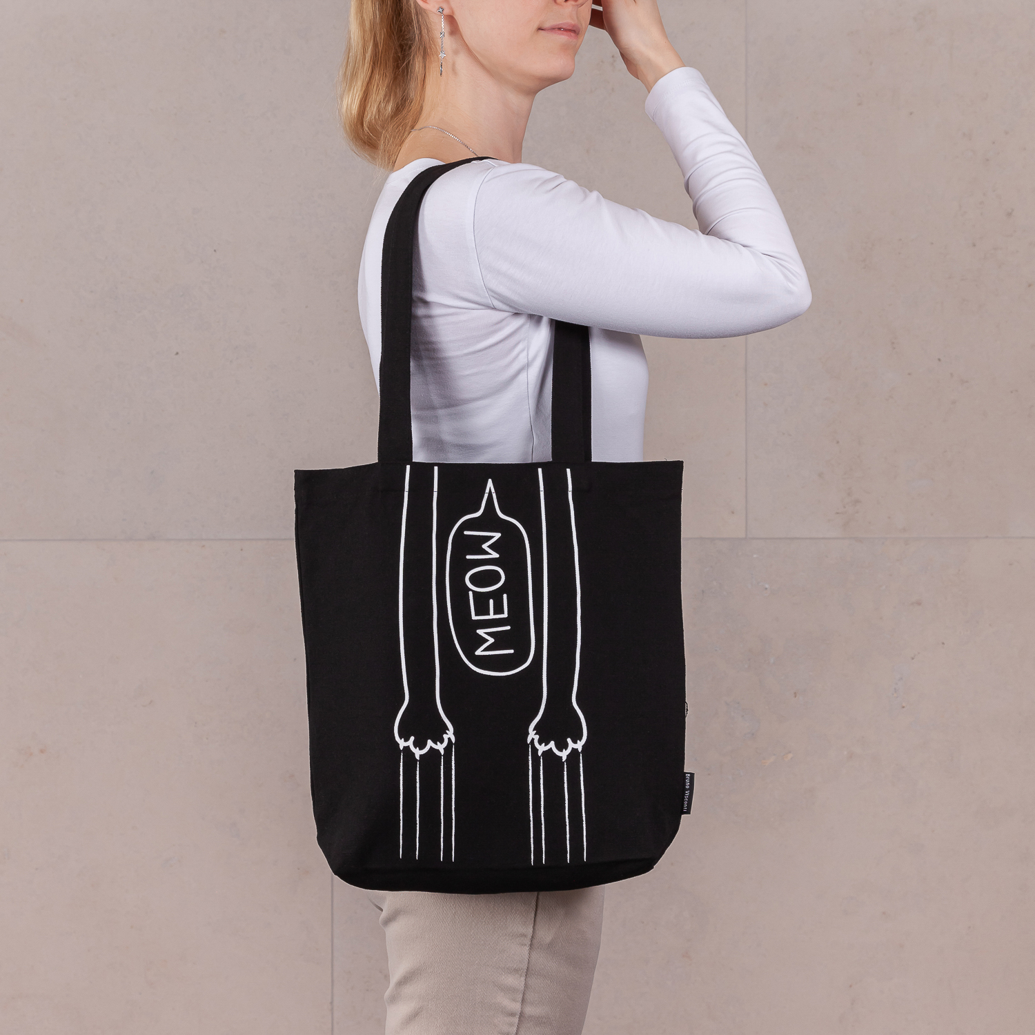 СУМКА-ШОППЕР BLACK "MEOW" 34х36 см