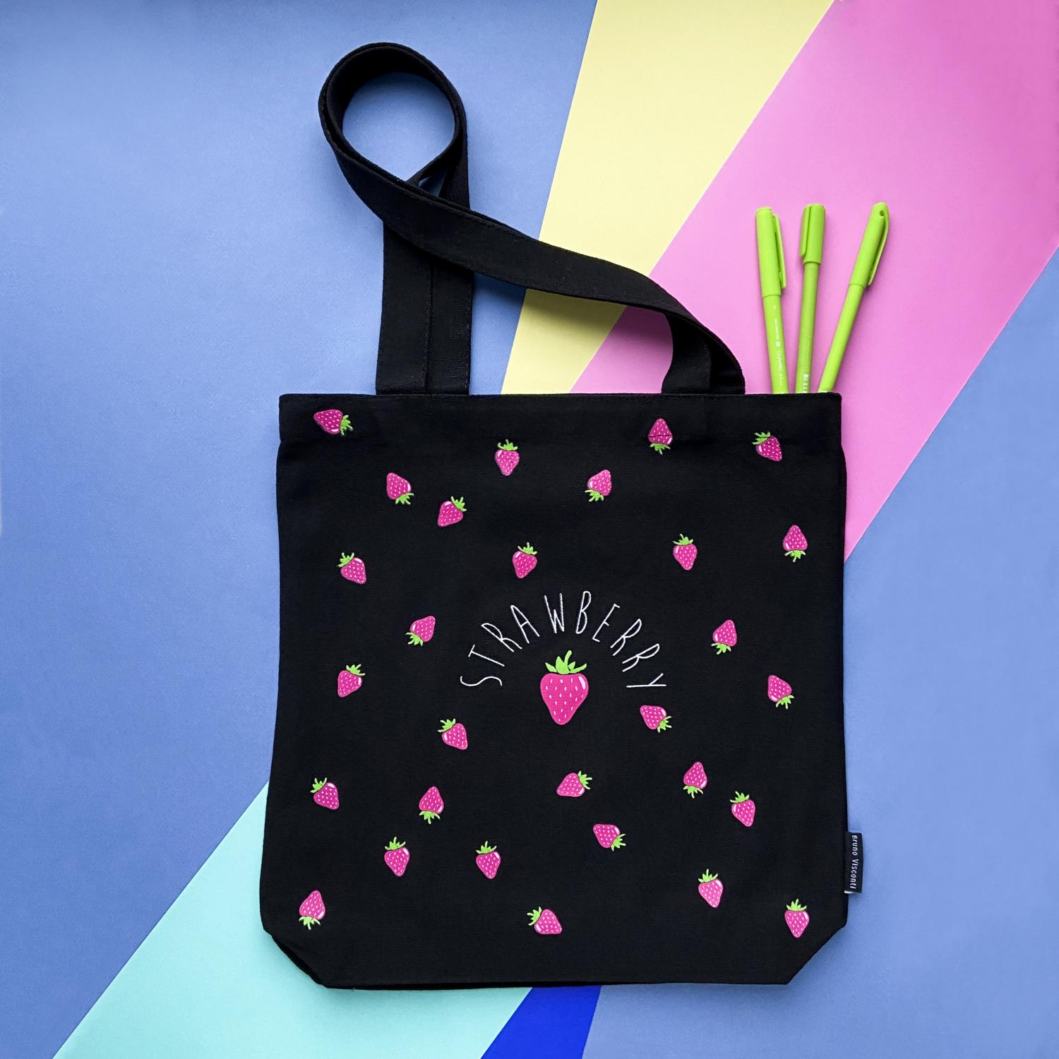СУМКА-ШОППЕР BLACK "FRUIT RAIN" 34х36 см