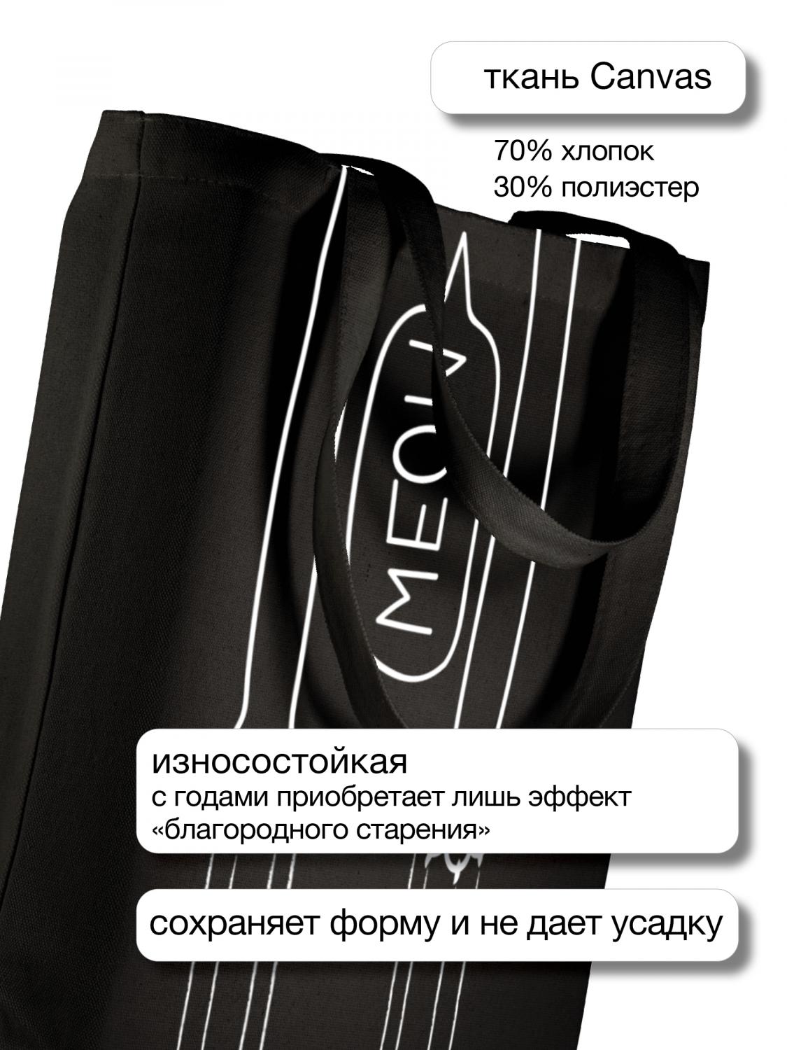 СУМКА-ШОППЕР BLACK "MEOW" 34х36 см