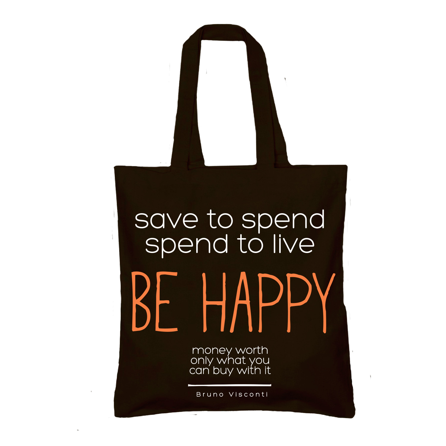 СУМКА-ШОППЕР BLACK "BE HAPPY" 34х36 см