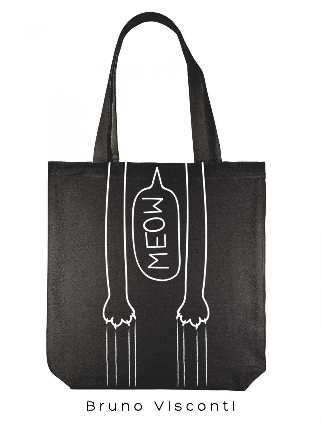 СУМКА-ШОППЕР BLACK "MEOW" 34х36 см