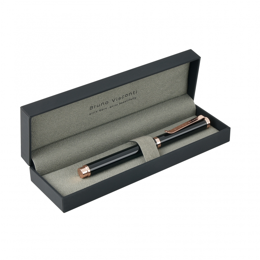 картинка Ручка шариковая автоматическая BrunoVisconti® "VENEZIA CLASSICO" цвет корпуса черный 1 мм, синий, в черном футляре Арт. 20-0385-04/07 от бренда Bruno Visconti