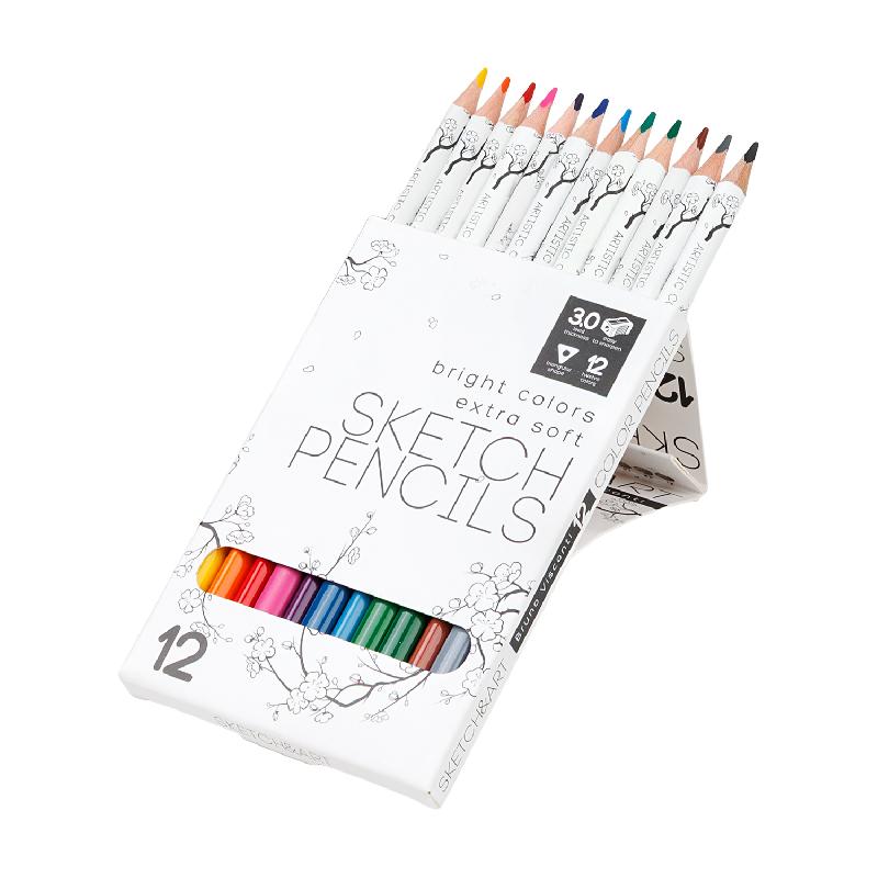 СКЕТЧ КАРАНДАШИ ЦВЕТНЫЕ "SKETCH&ART", 12 ЦВ.