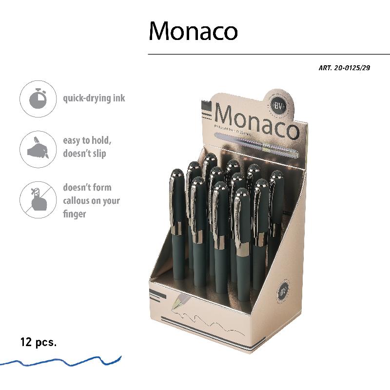 картинка РУЧКА "MONACO.VERDE" ШАРИКОВАЯ 0.5 ММ, СИНЯЯ (ЗЕЛЕНЫЙ КОРПУС,ФУРНИТУРА-ВОРОНЕНАЯ СТАЛЬ) от бренда Bruno Visconti