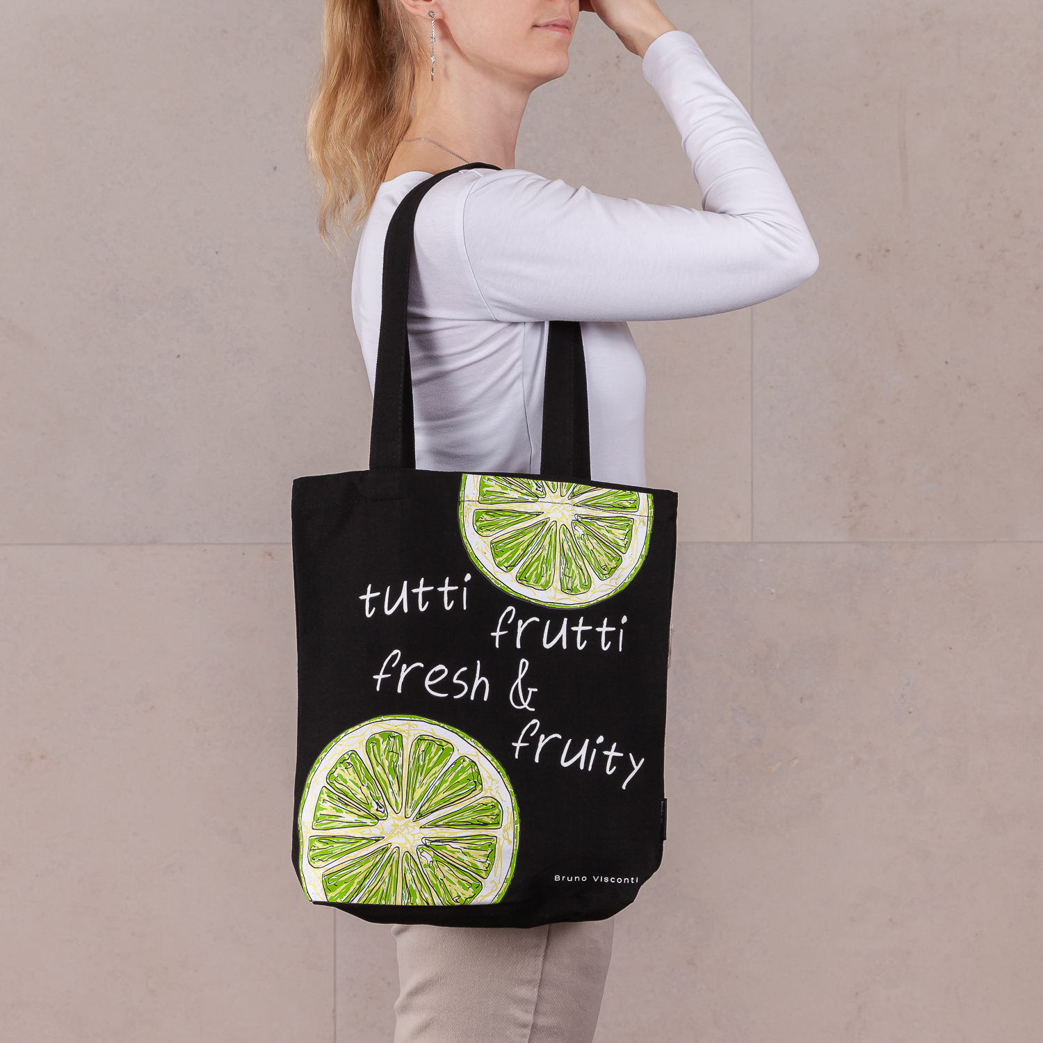 СУМКА-ШОППЕР BLACK "FRESH & FRUITY.ЛАЙМ" 34х36 см